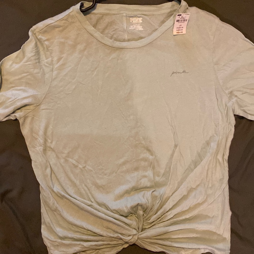Sage green Vs pink top